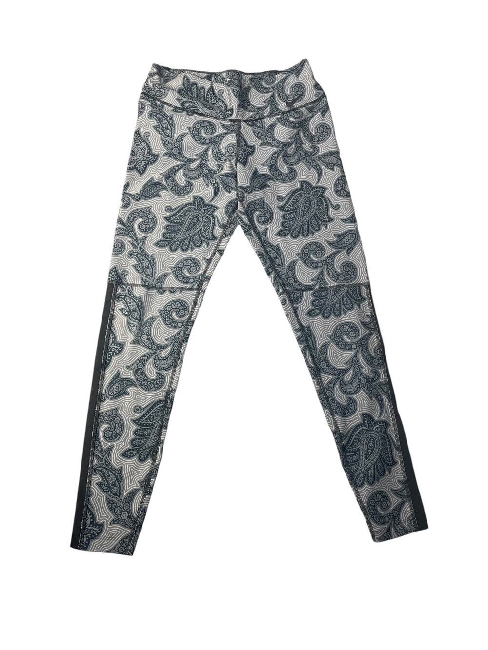 Nike Dri Fit Women’s Medium Paisley Printed Leggings With Sheer Sides At Bottom